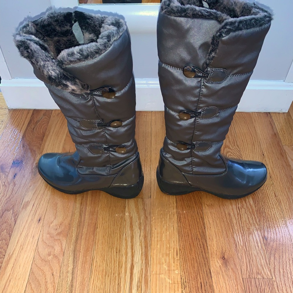 Grey Winter Snow Boots